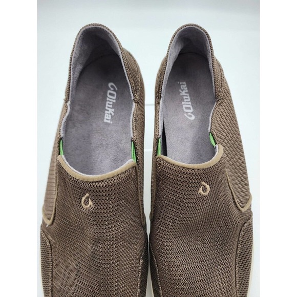 OluKai Nohea Mesh Loafers Men's Slip On Casual Shoes Brown/Green Size 11.5 - Picture 6 of 9